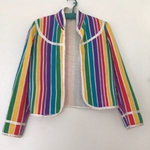 VTG rainbow striped quilted jacket size Small/Medium #Pride